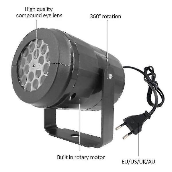Varm snefnug lys jul udendørs vandtæt Led mobil laser projektor lampe EU Plug