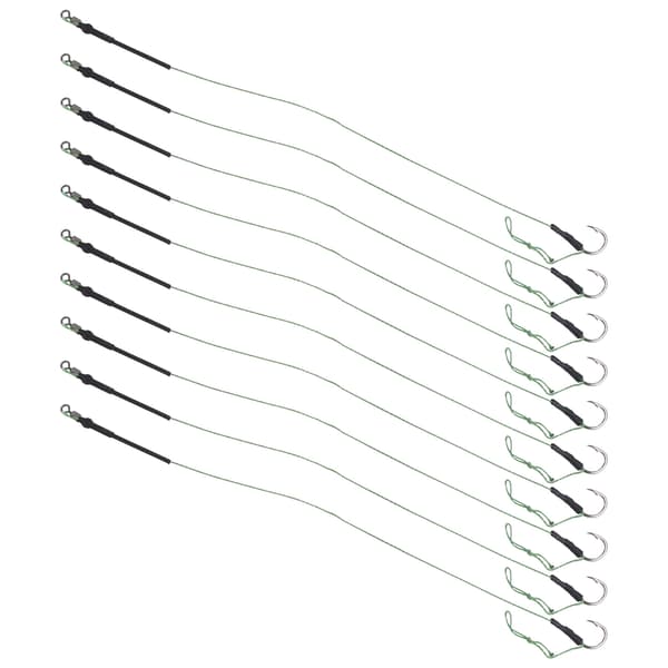 5 sæt karpefiskeri hårrigge med metalkroge og maddingtråd