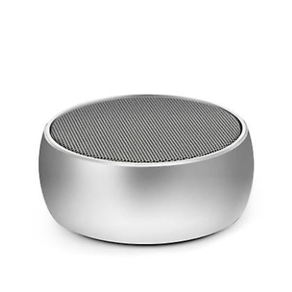 Bluetooth-høyttaler Bærbar Mini Bluetooth-høyttalerkort Trådløs metall liten høyttaler sølv silver