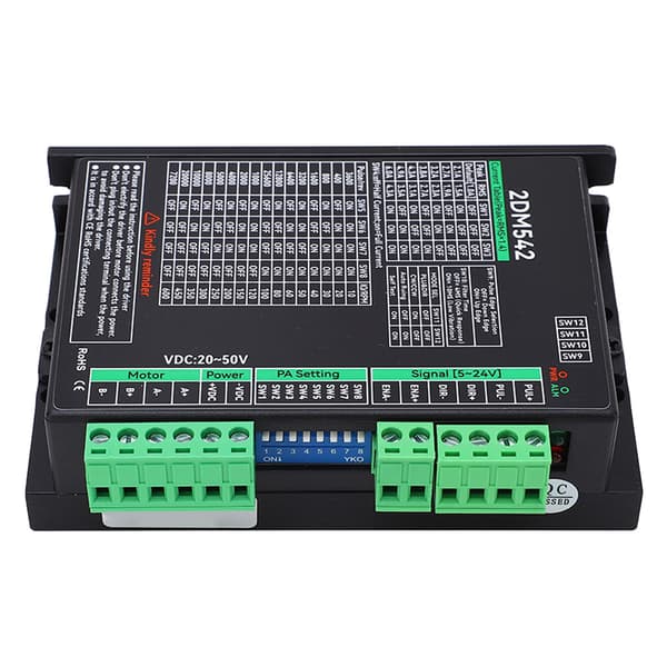 2-faset digital stepmotordriver 2DM542 controller 20-50VDC input