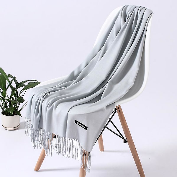 Mode Enfärgad 2022 Dam Halsduk Vinter Hijabs Tofsar Långa Damsjalar Cashmere Like Pashmina Bandana Halsdukar Wraps Echarpe FYR110-32