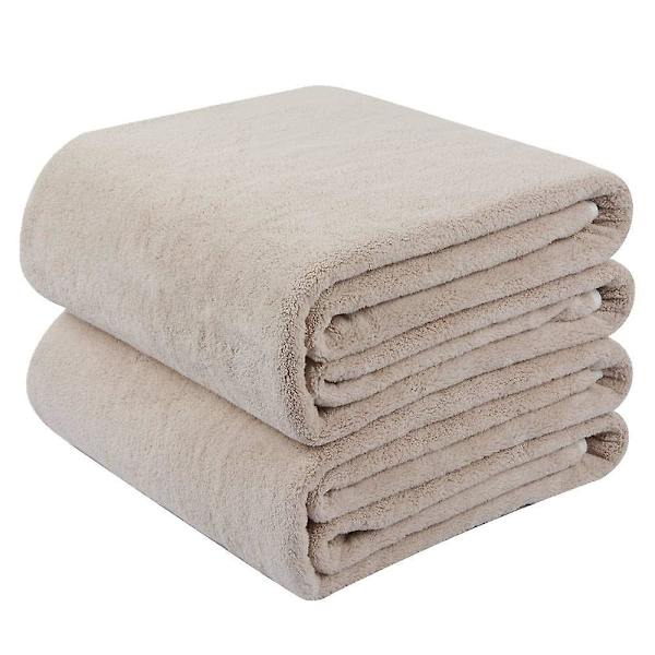 Badlakan Absorberande mjuka badlakan Mikrofiberhandduk för pool, gym, camping, yoga, resor, fitness 2pack Beige