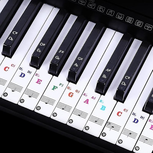 Klaver Alfabet Notes Stickers Keyboard Hand Scroll Symboler