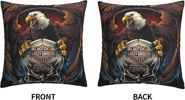 Bløde pudebetræk, Harley Davidson dekorative store firkantede farverige vaskbare pyntepuder til stue, sofa, soveværelse, hjemmebil 45x45cm