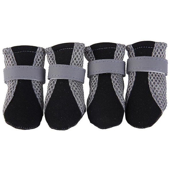 Lemmikkikoira Kissa Liukumattomat kengät Pentujen saappaat Jalkoja suojaavat saapikkaat 4kpl / set XL Black