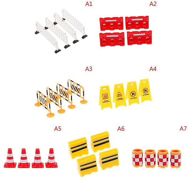 Hhcx-4pcs/pack Car Accessories Road Sign Traffic Model Creative Toy Diy City Parking Script Educational Toys For Kids Game Gift A6