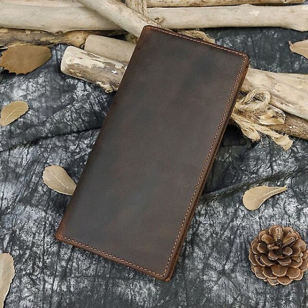 Plånbok Tredelad clutchväska Haspväska med telefon och myntficka-mörkbrun2