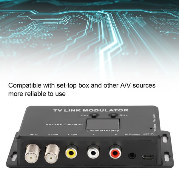 UHF TV-Link Modulator - AV til RF-omformer med IR-forlenger