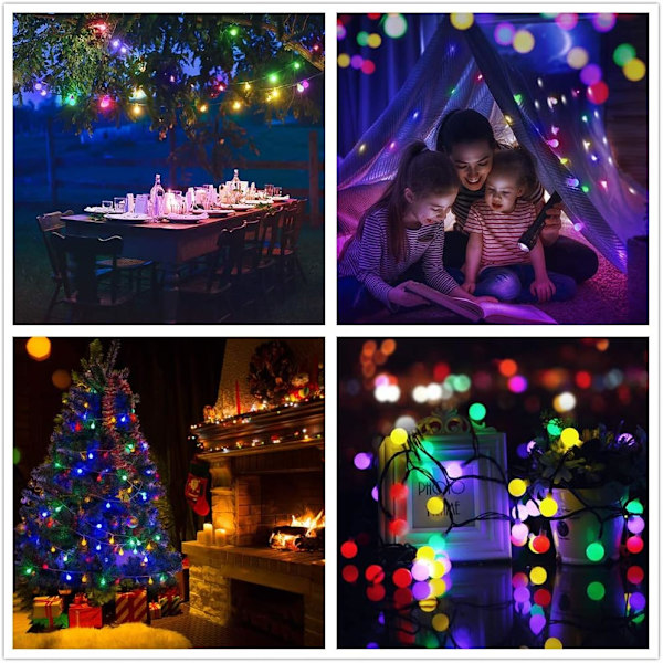 Solar String Lights, 100 LEDs 12m Outdoor ja Indoor Color String Lights