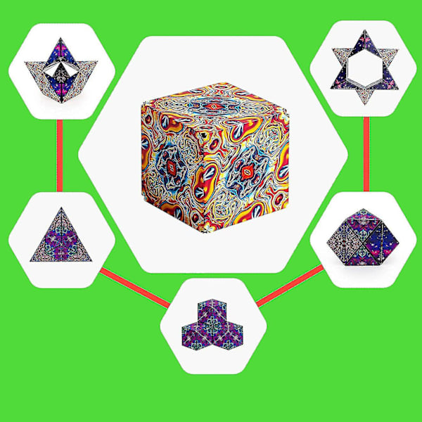 3d Magnetic Cube Surfer Anti-stress pussel för barn Magic Mind Game for Brain Teaser Tree pattern