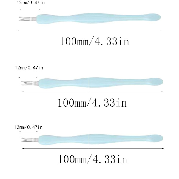 3 stk cuticle trimmer pusher, dobbel hode cuticle pusher, for manikyr, pedikyr