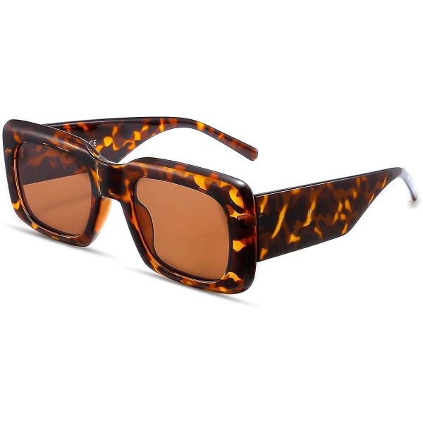 Rektangulære solbriller til mænd og kvinder Modesolbriller Uv 400 beskyttelsesbrillebriller (skildpadde)