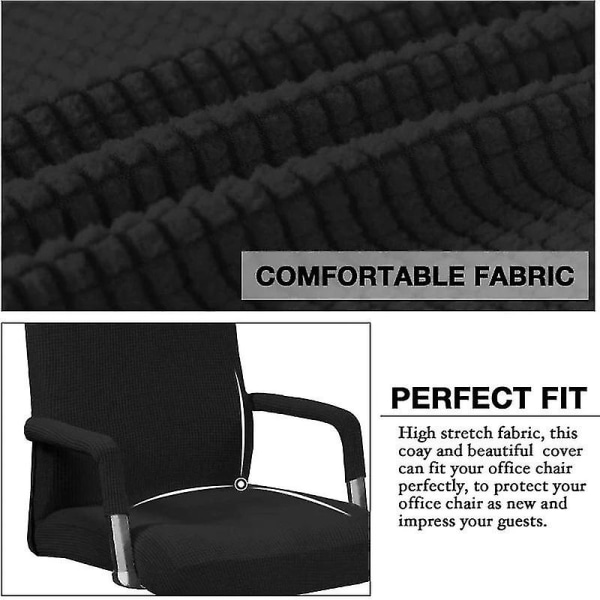 Kontor Dataspill Stoltrekk Lenestol Elastisk Stretch Swivel Sete Gaming Stol Protector Slipcover Armstøttetrekk Wine red M--chair cover