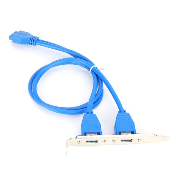 Dual Port USB Bakre Panel Bracket Moderkort 19 Pins förlängningskabel