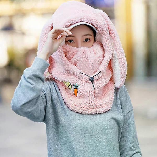 【BQ】Vinterlue i ull, skjerf, varmt hodeplagg, komfortabel og myk Pink