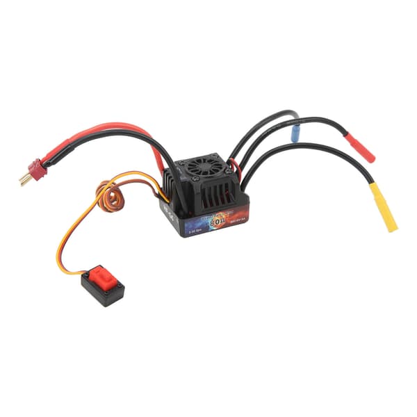 HOBBYFANS 80A Vanntett børsteløs ESC elektrisk hastighetskontroller for 1/8 1/10 RC-biler