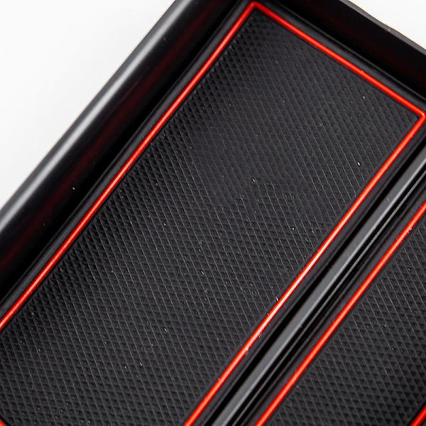 Trådlös billaddare Center Console Armstöd Förvaringsbox Hållare Container Förvaringsbricka Black