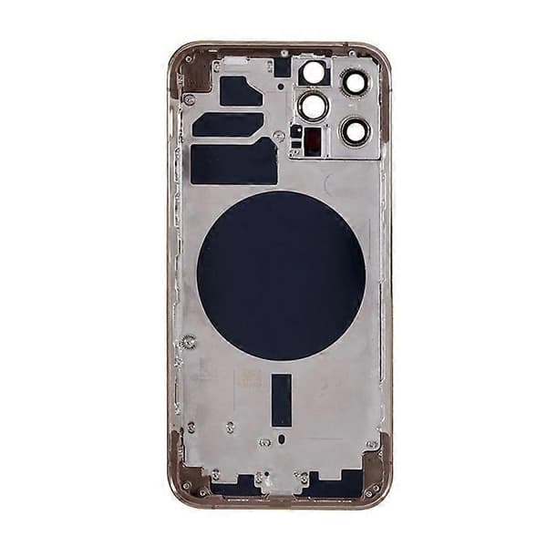 【BQ】Kompatibel med iPhone 12 Pro Bagbatteridæksel + Mellemramme + Sideknapper Erstatning, EU-version (med CE-logo) - Perfekt Gold
