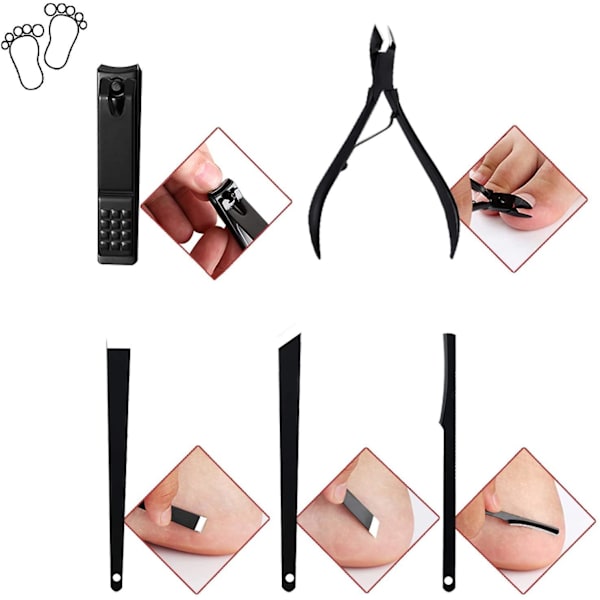 18st Manikyr Set Nagelklippare Pedikyr Kit Manikyr Professionella Verktyg Present
