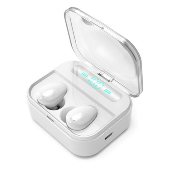 Bluetooth 5.0 trådlösa hörlurar med trådlöst case Vattentätt