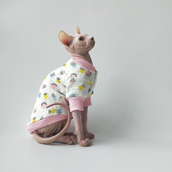 Hårlösa kattkläder Varm bomull Katt Sphinx Devon Kattkläder Mjuka hudvänliga kattkappor Katttillbehör Katttillbehör 1 Xs