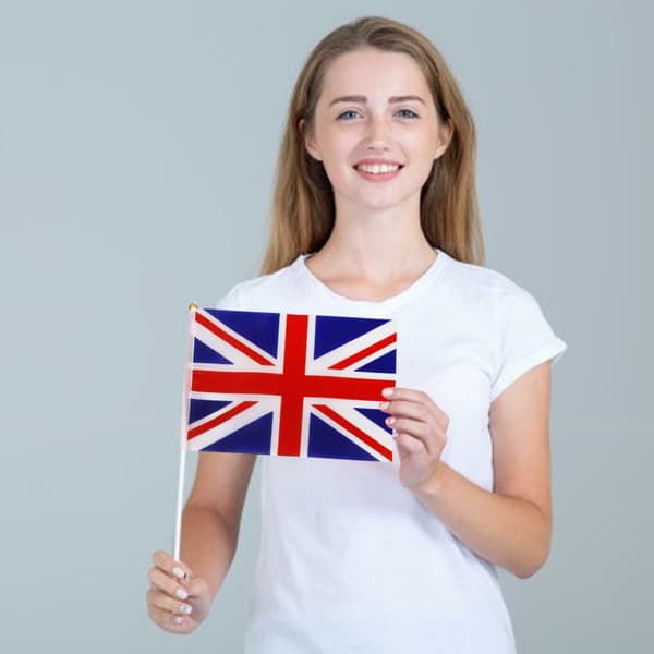 100 stk. Union Jack mini-flagg på pinne, britiske festdekorasjoner
