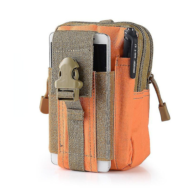 Herr Tactical Molle Pouch Bälte Midjeväska Liten ficka Militär Midjepåse Running Pouch Resecampingväskor Mjuk rygg Ns2 Orange
