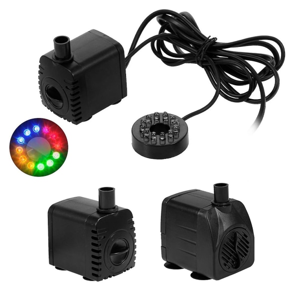 Dränkbar vattenpump med 12 led ljus 10w Ultratyst