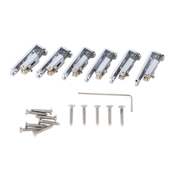 Elektrisk Gitarr Delad Stall Sadel Rullkula Strängplatta Metall Tailpiece Silver