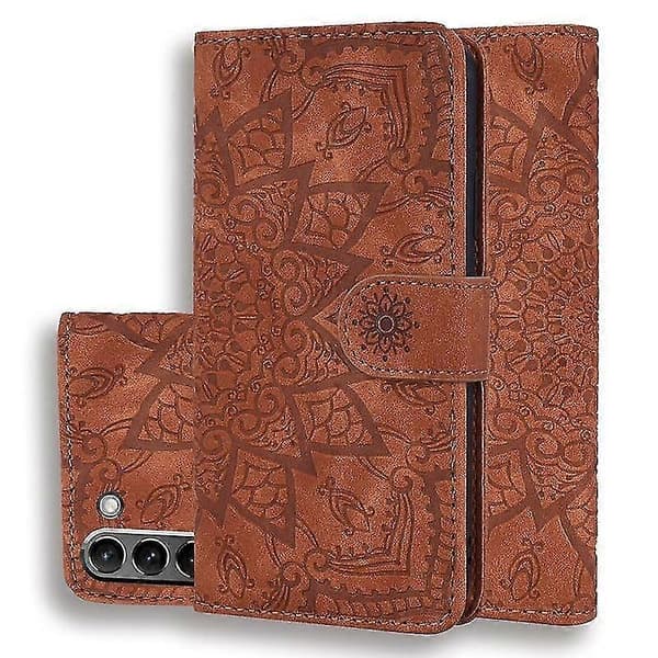 Plånboksfodral för S21 Fe 5g PU-flipfodral Mandala Brown