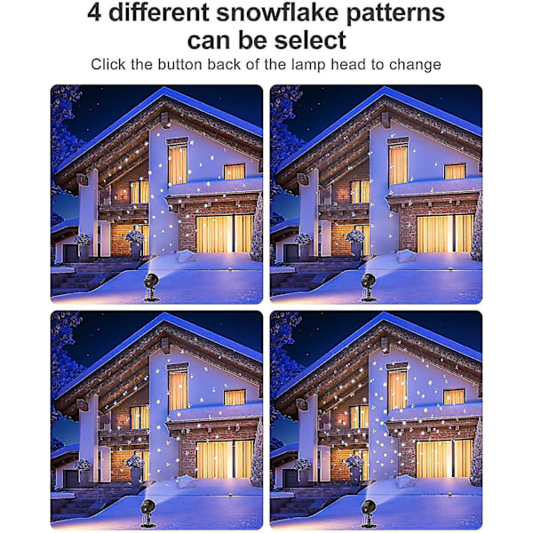 Christmas Snowflake Projector Lights Vanntett Led Innendørs Utendørs Bruk Projektor