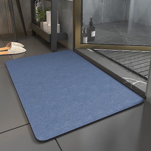 Diatoméjord bløde måtter til badeværelse og toilet Absorberende gulvmåtter 60*90 cm blå 60*90cm blue