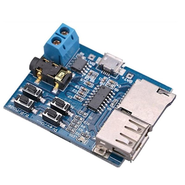 Mp3-tabsfrit afkodningskort Mp3-dekodermodul Tf-kort U Diskafkodningsafspiller leveres med strømforstærker blue
