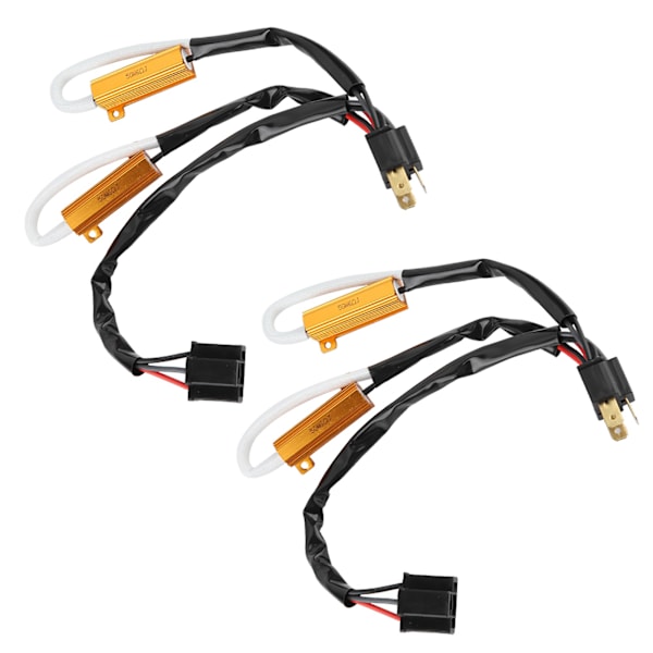 2 stk. LED Decoder Belastningsmodstand Bil Forlygte Blinkende Fejlfri Ledningsnet til H4