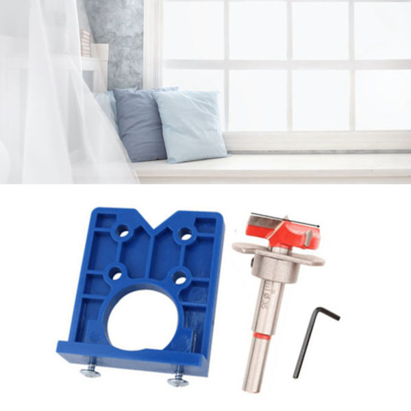 Dold Hinge Jig Kit 35mm ABS med exakt legering Hinge Borrningshål Router Jig för möbler
