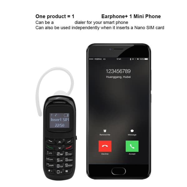 Mini Bluetooth-kuulokkeet SIM-tuella ja 300mAh akulla