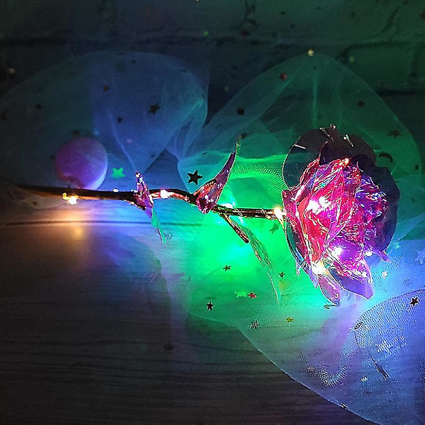 Presenter till mamma mormor kvinnor hennes eviga konstgjorda rosblomma från dotter/son till mors dag D Illuminated Version