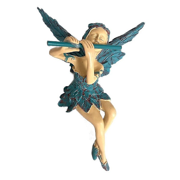 Tudor og Turek Sittende Fairy Statue Hage Ornament Resin Craft