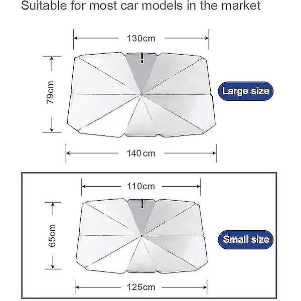 Car Sunshade Windshield Sun Shade, Titanium Silver Cloth Foldable Windshield Sun Shade Umbrella S