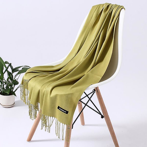 Mode Enfärgad 2022 Dam Halsduk Vinter Hijabs Tofsar Långa Damsjalar Cashmere Like Pashmina Bandana Halsdukar Wraps Echarpe FYR110-24