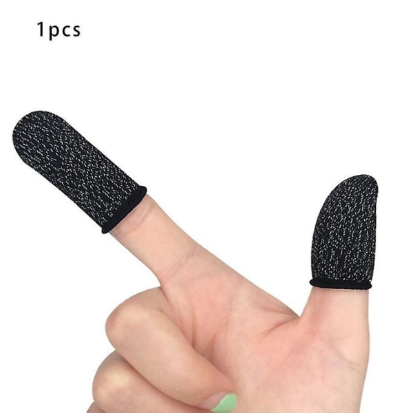 Anti-svett Finger Set Mobilspel Pekskärm Finger Set Fiber Andas Gåställning Äta Kyckling Artefakt-svart