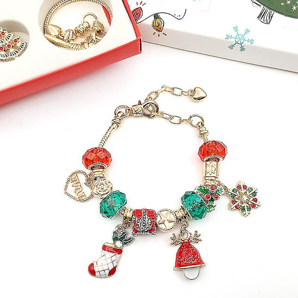 24 Countdown Calendar Advent Surprise Blind Box DIY Creative Armband Smycken Julklapp Silver