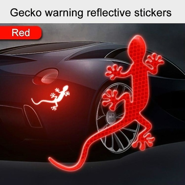 Reflekterande klistermärke Säkerhetsvarningsmärke Reflekterande tejp Auto Exteriör Tillbehör Gecko Reflex Strip Ljusreflektor red