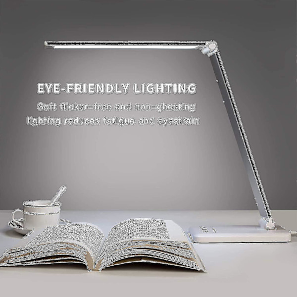 Adjabd skrivebordslampa 3 Ing-lägen Justerbar Ness Usb-port Cellmt