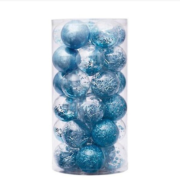 24 kpl 60 mm särkymätön kirkas muovinen joulupallokoristeet koristeet joulupallot set blue