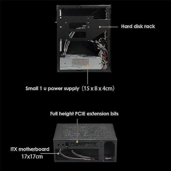 A09 Htpc-datorchassi Mini-ITX Gaming-datorchassi Stationärchassi USB 3.0-datorchassi Hemmadator Sølv