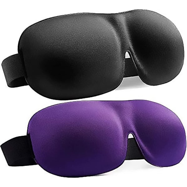 3D-formade 100 % skum som andas Sleep Shade-glasögon (svarta) black purple