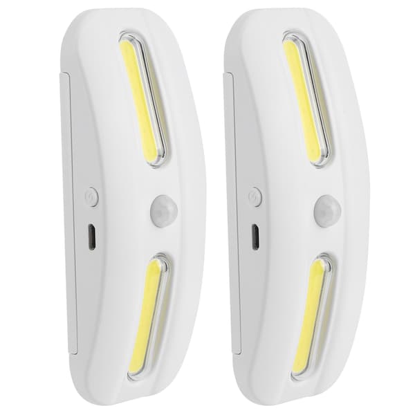 2 STK USB COB LED Bevegelsessensor Skaplys for Hjem Korridor