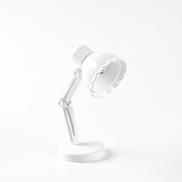 2 stk Mini liten bordlampe Led sammenleggbar bærbar liten nattlampe Magnetisk sug varm farge Øyebeskyttelse Lesebordlampe med klips 09A-white