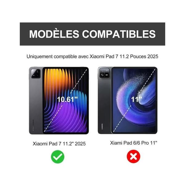 Tastaturetui - Xiaomi Pad 7/7 Pro 11.2 tommer - QWERTY - Bluetooth - Integreret pegefelt - Sort